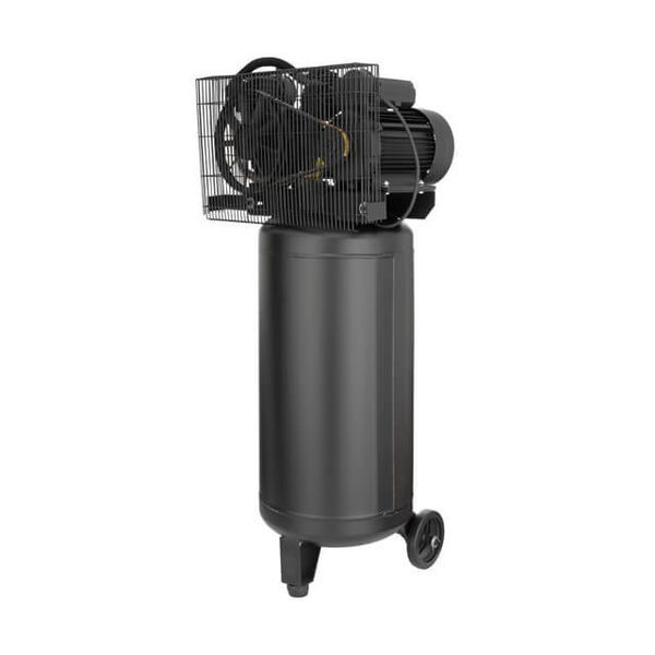 Компрессор 100 л, вертикальный, 3 кВт, 220 В, 10 атм, 500 л/мин. 2 цилиндра INTERTOOL PT-0017 PT-0017 фото