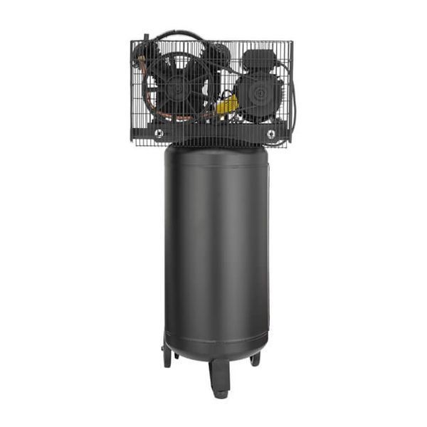Компрессор 100 л, вертикальный, 3 кВт, 220 В, 10 атм, 500 л/мин. 2 цилиндра INTERTOOL PT-0017 PT-0017 фото