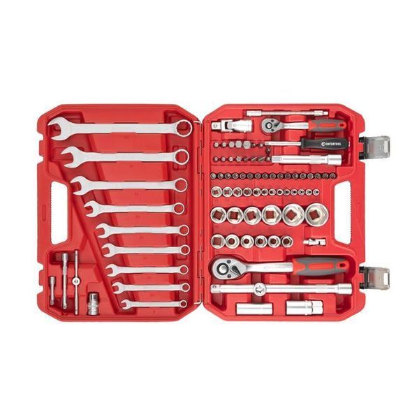 Набір інструментів 1/2" & 1/4" 82од (ET-6082SP) INTERTOOL ET-9082 ET-9082 фото