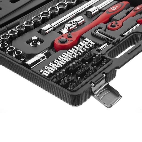 Набір інструментів професійний, 1/2" & 1/4", 72 од. CrV INTERTOOL ET-6072 ET-6072 фото