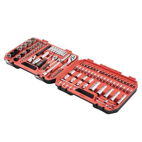 Набор инструментов 1/2" & 1/4" 111ед, IMPACT Cr-V головки 15,17,19,21,22 + удлинитель 125мм INTERTOOL ET-9110 ET-9110 фото