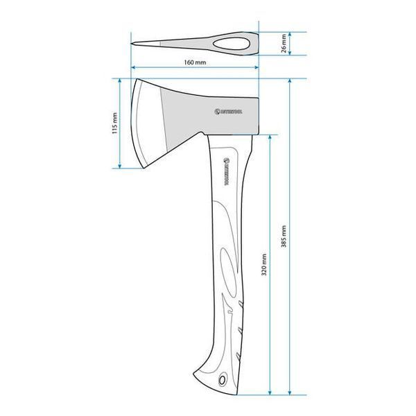 Топор 800 г, ручка из фибергласа INTERTOOL HT-0262 HT-0262 фото