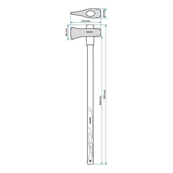 Колун кований 2500г, ручка з фібергласу INTERTOOL HT-0273 HT-0273 фото