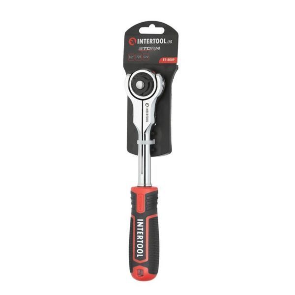 Рукоятка з храповим механізмом поворотна, 72 зуба 1/2 ", Cr-V STORM INTERTOOL ET-8009 ET-8009 фото