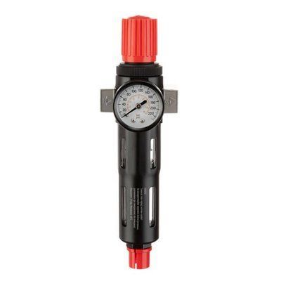 Фильтр для очистки воздуха с редуктором 1/4", 5 мкм, 1200 л/мин., металл, профессиональный INTERTOOL PT-1419 PT-1419 фото