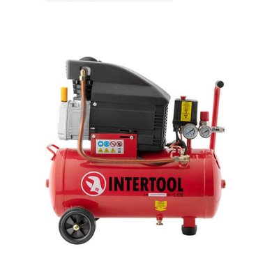 Компресор 24 л, 1500 Вт, 220 В, 8 атм, 206 л/хв. INTERTOOL PT-0010 PT-0010 фото