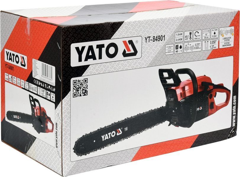 Ланцюгова бензопила 2,4 л.с. YATO YT-84901 YT-84901 фото