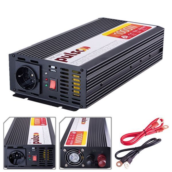 Преобраз. напряжения /Зарядн. уст-во PULSO IMBC-1010/12V-220V/1000W/10A/мод.волна/клеммы IMBC-1010 фото