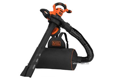 Порохотяг садовий з подрібнювачем мережевий Black+Decker 3 кВт 72 л 11.7 м³/хв 2 сопла BEBLV300-QS фото