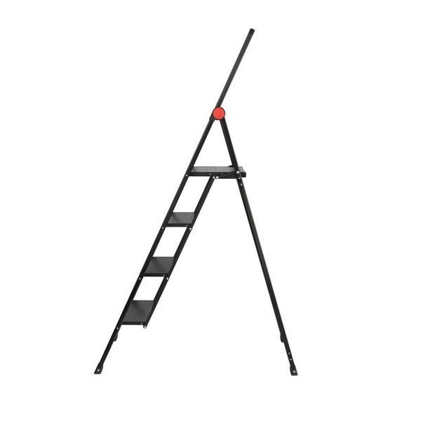 Лестница алюминиевая "Black Slim", 4 ступени, высота верхней ступени&nbsp;912 мм, 150 кг&nbsp;STORM INTERTOOL LT-5004 LT-5004 фото
