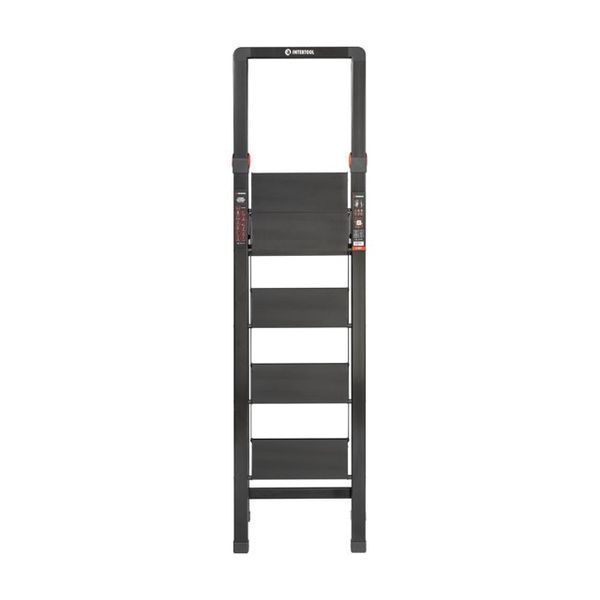 Лестница алюминиевая "Black Slim", 4 ступени, высота верхней ступени&nbsp;912 мм, 150 кг&nbsp;STORM INTERTOOL LT-5004 LT-5004 фото