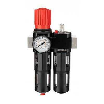 Блок подготовки воздуха 1/2", 5 мкм, 1800 л/мин., металл, профессиональный INTERTOOL PT-1434 PT-1434 фото