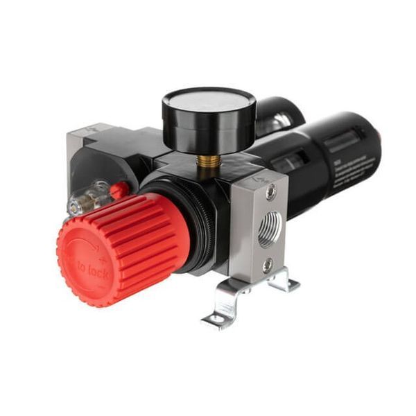 Блок підготовки повітря 1/2", 5 мкм, 1800 л/хв., метал, професійний INTERTOOL PT-1434 PT-1434 фото