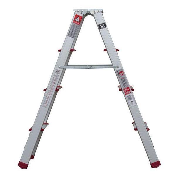 Стремянка алюминиевая двухсторонняя 4 ступени, высота 880 мм INTERTOOL LT-1104 LT-1104 фото