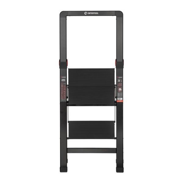 Лестница алюминиевая "Black Slim", 2 ступени, высота верхней ступени 456 мм, 150 кг&nbsp;STORM INTERTOOL LT-5002 LT-5002 фото