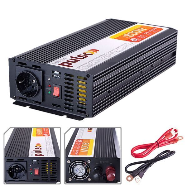 Перетворювач напруги/Зарядн. пристрій PULSO IMBC-810/12V-220V/800W/10A/мод.хвиля/клеми IMBC-810 фото