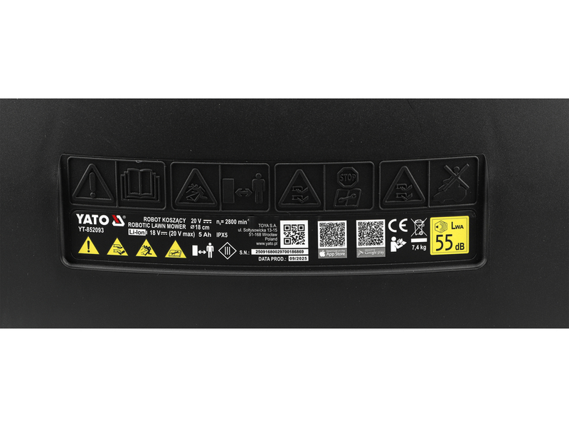 Робот для стрижки газонов площадью до 1000 м&sup2; YATO YT-852093 YT-852093 фото