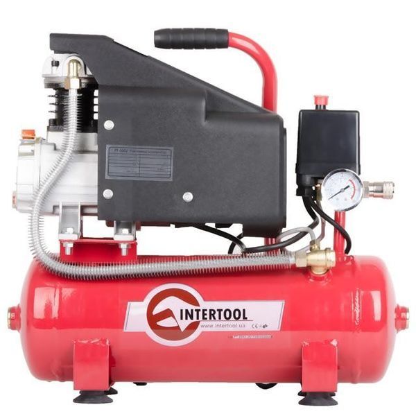 Компрессор 9 л, 0.75 кВт, 220 В, 8 атм, 160 л/мин INTERTOOL PT-0002 PT-0002 фото
