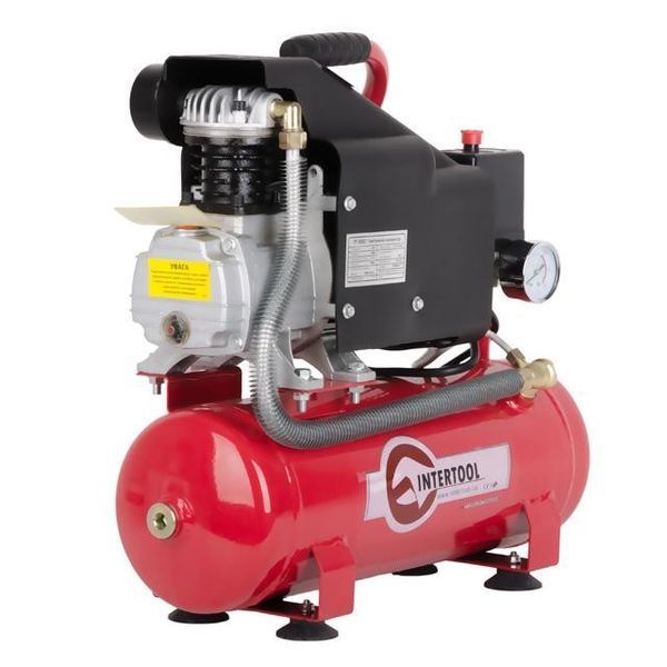 Компрессор 9 л, 0.75 кВт, 220 В, 8 атм, 160 л/мин INTERTOOL PT-0002 PT-0002 фото