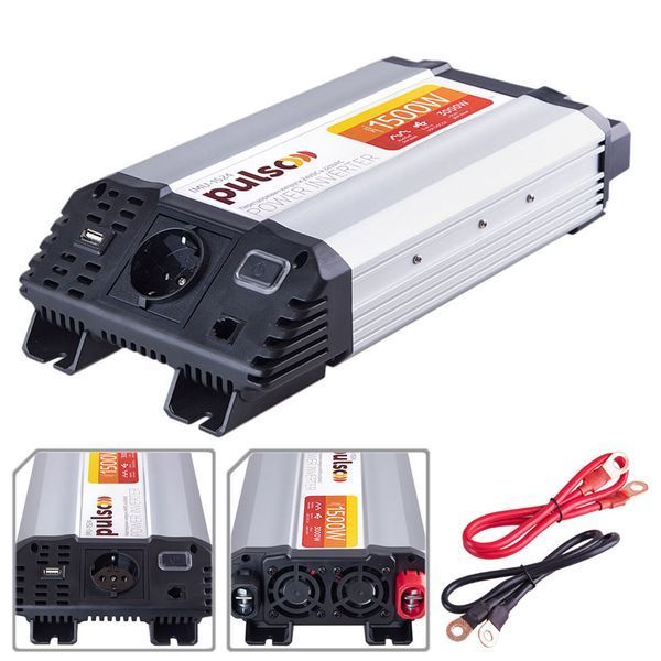 Преобраз. напряжения PULSO/IMU-1524/24V-220V/1500W/USB-5VDC2.0A/мод.волна/клеммы IMU-1524 фото