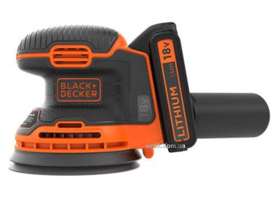 Шліфмашина ексцентрикова акумуляторна Black+Decker Li-Ion 18 В BDCROS18-QW фото