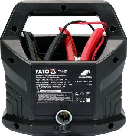 Электронное зарядное устройство 12V/2A, 6A, 10A, 15A YATO YT-83037 YT-83037 фото