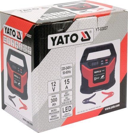 Электронное зарядное устройство 12V/2A, 6A, 10A, 15A YATO YT-83037 YT-83037 фото
