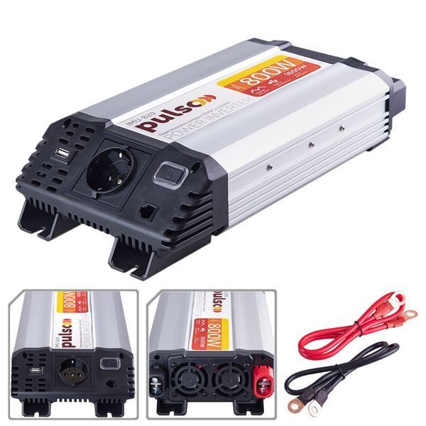 Преобраз. напряжения PULSO/IMU 820/12V-220V/800W/USB-5VDC2.0A/мод.волна/клеммы IMU-820 фото