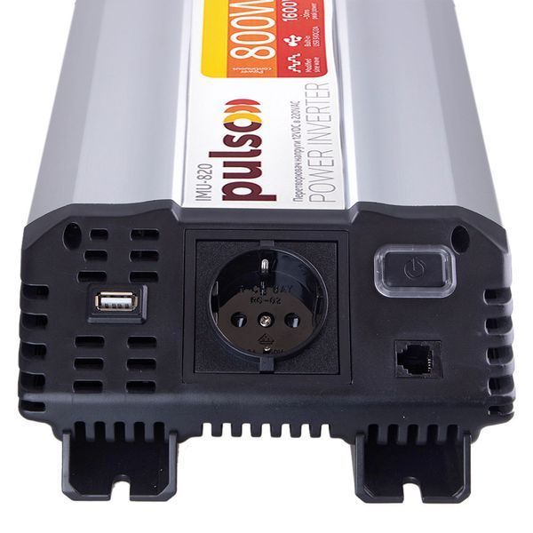Преобраз. напряжения PULSO/IMU 820/12V-220V/800W/USB-5VDC2.0A/мод.волна/клеммы IMU-820 фото