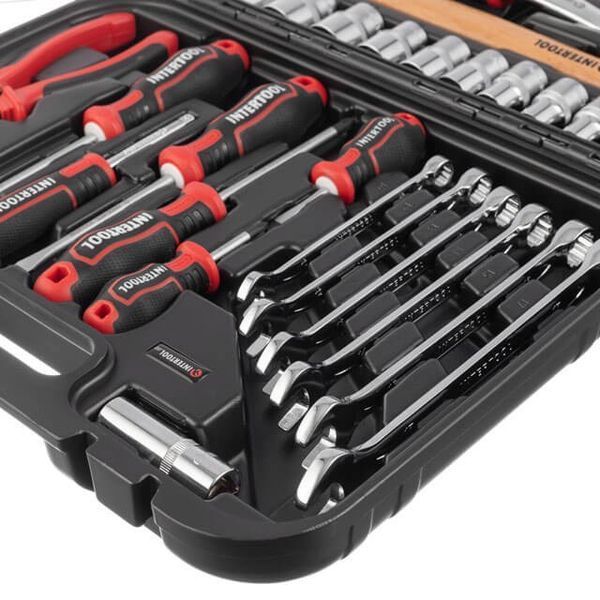 Набор инструментов 1/2" & 1/4", 56 ед., Cr-V INTERTOOL ET-8056 ET-8056 фото