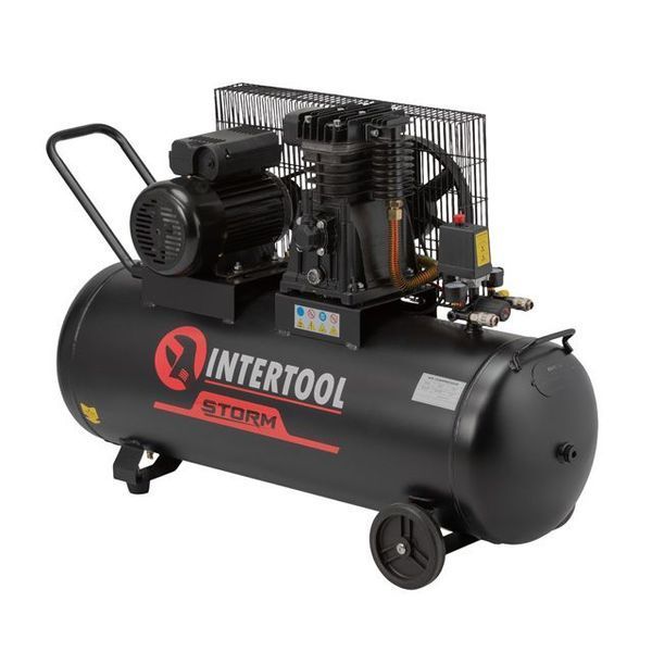 Компрессор, 100 л, 1,8 кВт, 220 В, 10 атм, 250 л/мин INTERTOOL PT-0012 PT-0012 фото