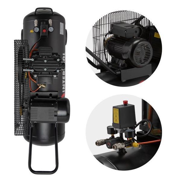 Компрессор, 100 л, 1,8 кВт, 220 В, 10 атм, 250 л/мин INTERTOOL PT-0012 PT-0012 фото