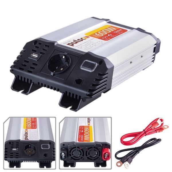 Преобраз. напряжения PULSO/ISU- 620/12V-220V/600W/USB-5VDC2.0A/син.волна/клеммы ISU-620 фото