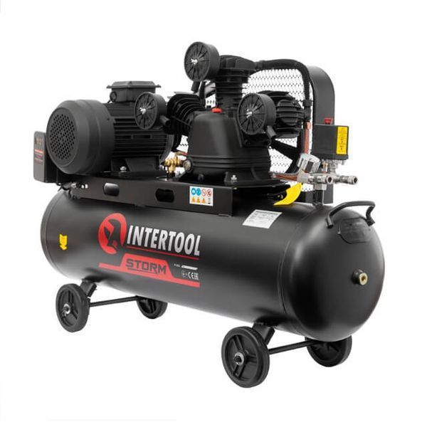 Компресор 100 л,&nbsp;4 кВт, 380 В, 10 aтм, 600 л/хв., 3 циліндри STORM INTERTOOL PT-0036 PT-0036 фото
