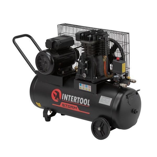 Компрессор, 50 л, 1,8 кВт, 220 В, 10 атм, 250 л/мин INTERTOOL PT-0011 PT-0011 фото