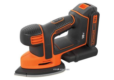 Шліфмашина вібраційна акумуляторна Black+Decker Li-Ion 18 В BDCDS18-QW фото