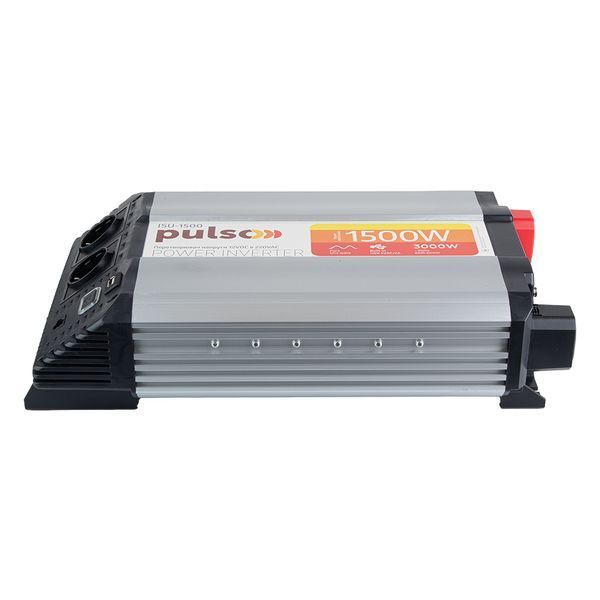 Перетворювач напруги PULSO/ISU-1500/12V-220V/1500W/LCD/USB-5VDC2.0A/син.хвиля/клеми ISU-1500 фото