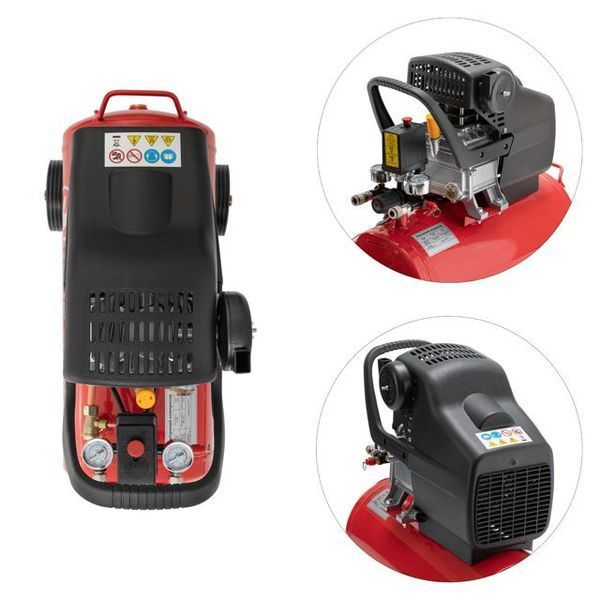 Компрессор 24 л, 1.2 кВт, 220 В, 8 атм, 205 л/мин INTERTOOL PT-0020 PT-0020 фото