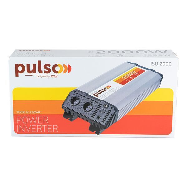 Преобраз. напряжения PULSO/ISU-2000/12V-220V/2000W/LCD/USB-5VDC2.0A/син.волна/клеммы ISU-2000 фото