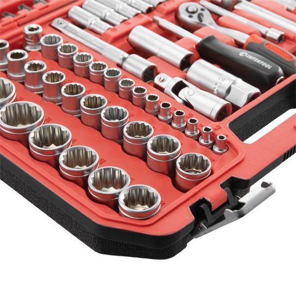 Набор инструментов 1/2" & 1/4" 110ед, 12-гр (ET-6108SP) INTERTOOL ET-9109 ET-9109 фото
